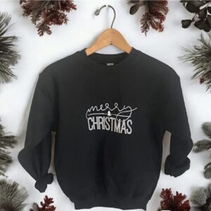Kids Merry Christmas Cursive Crewneck Sweatshirt